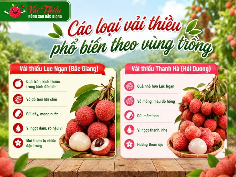 Các loại vải thiều phổ biến