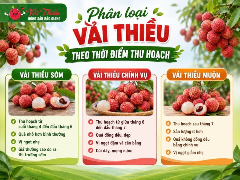 Các loại vải thiều phổ biến