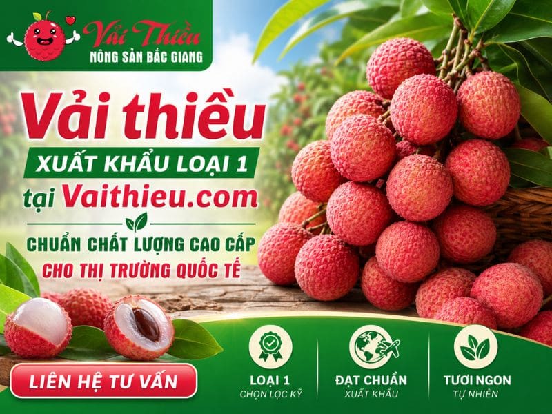 Vải thiều xuất khẩu loại 1
