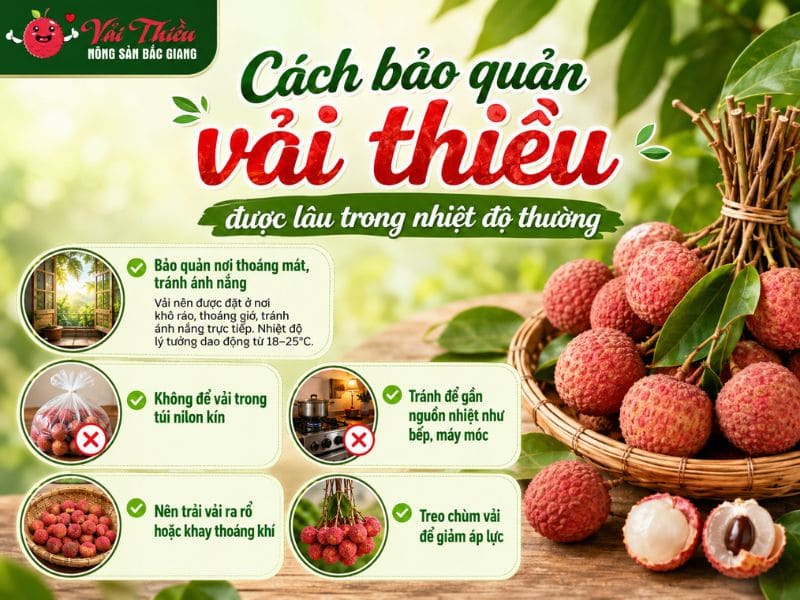 Cách bảo quản vải thiều được lâu