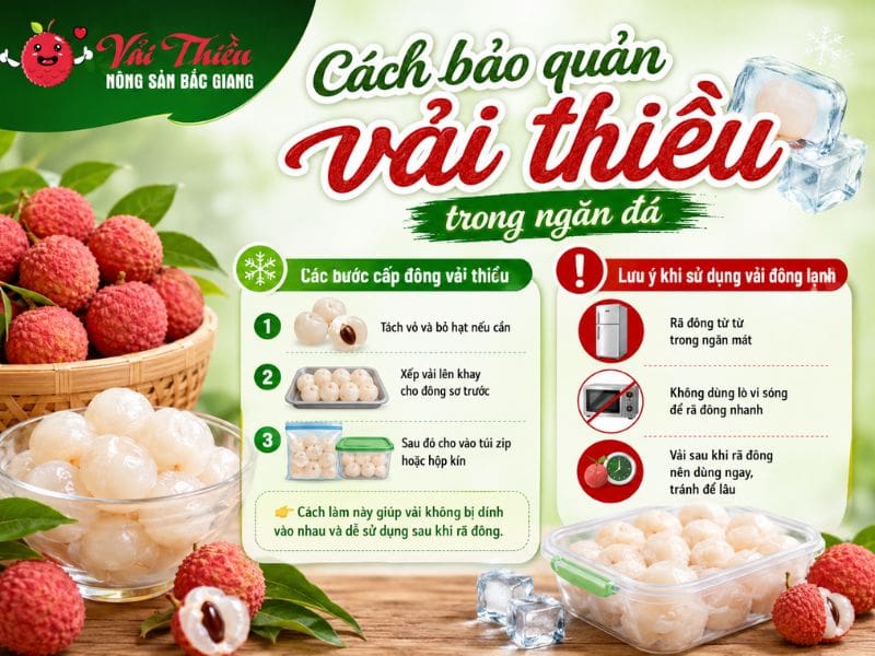 Cách bảo quản vải thiều được lâu