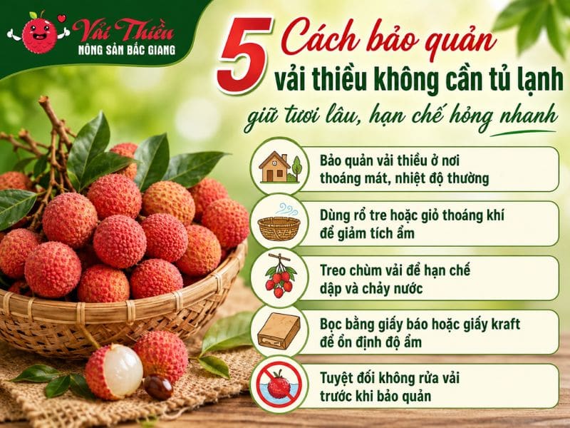 Cách bảo quản vải thiều không cần tủ lạnh
