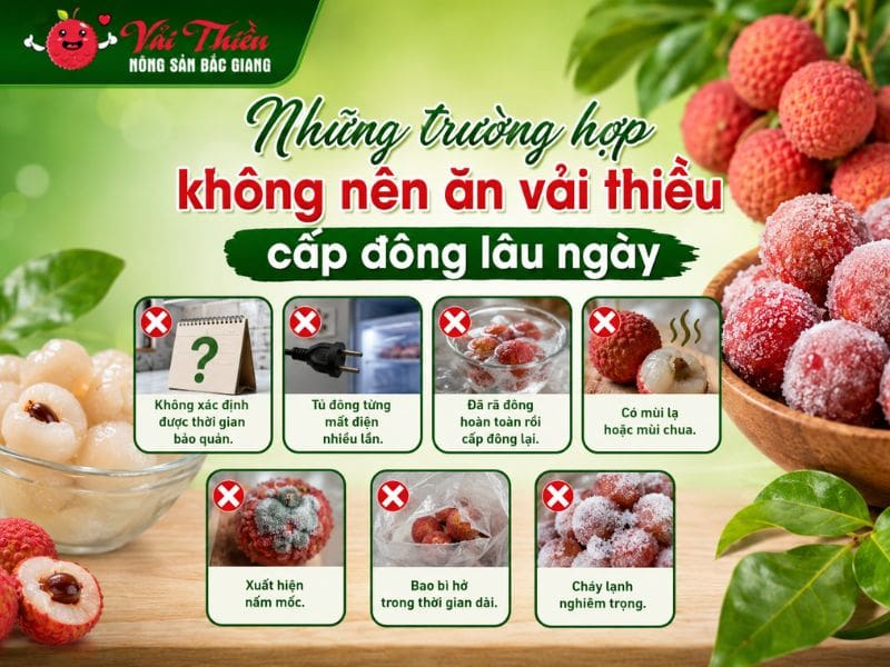 Vải thiều cấp đông tủ lạnh lâu ngày có nên ăn không
