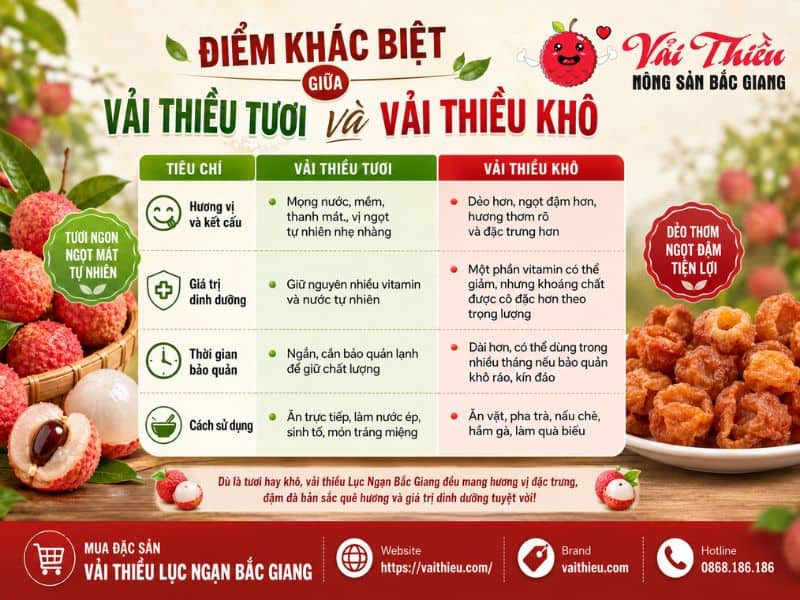 Vải thiều khô có ngon bằng vải tươi không?