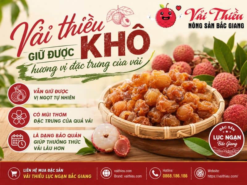 Vải thiều khô có ngon bằng vải tươi không