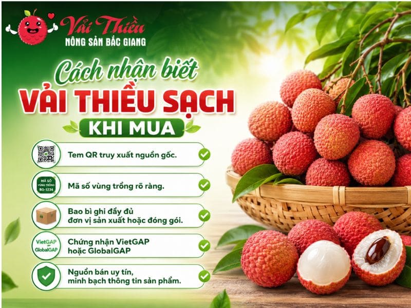 Vải thiều sạch được kiểm định như thế nào