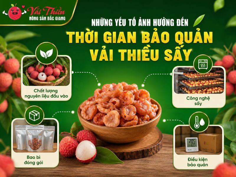Vải thiều sấy giữ được bao lâu
